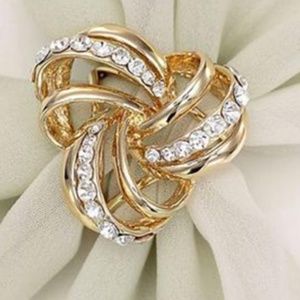 In original package. Gold Three Ring Scarf Buckle